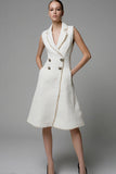 Ivory A Line Knee-Length Work Dress