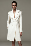Sparkly Ivory Shawl Lapel Short Blazer Dress