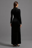 Black Velvet High-Low Formal Dress