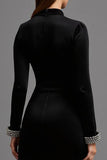 Black Velvet High-Low Formal Dress