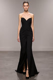 Mermaid Black Sweetheart Long Evening Dress with Slit