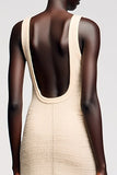 Simple A Line Apricot Midi Wedding Guest Dress
