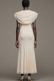 Ivory Mermaid Cape Collar Wedding Guest Dress