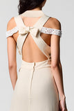 Apricot Cut Out A Line Wedding Guest Dress