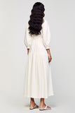 White Simple A Line V Neck Wedding Guest Dress