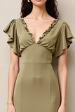 Live A Line Ruffled Long Wedding Guest Dress