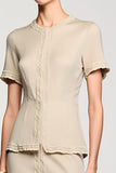Simple Apricot Sheath Two Piece Wedding Guest Dress