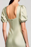 Cowl Neck A Line Satin Wedding Guest Dress