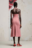 Halter Ruched Pink A Line Wedding Guest Dress With Slit