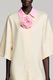 Ivory Cotton Flower Wedding Guest Dress
