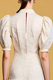 Lace Ivory A Line Wedding Guest Dress