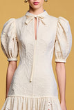 Lace Ivory A Line Wedding Guest Dress