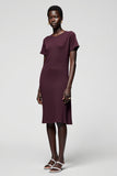 Burgundy Jersey Sheath Wedding Guest Dress
