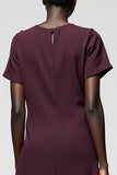 Burgundy Jersey Sheath Wedding Guest Dress