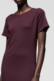 Burgundy Jersey Sheath Wedding Guest Dress