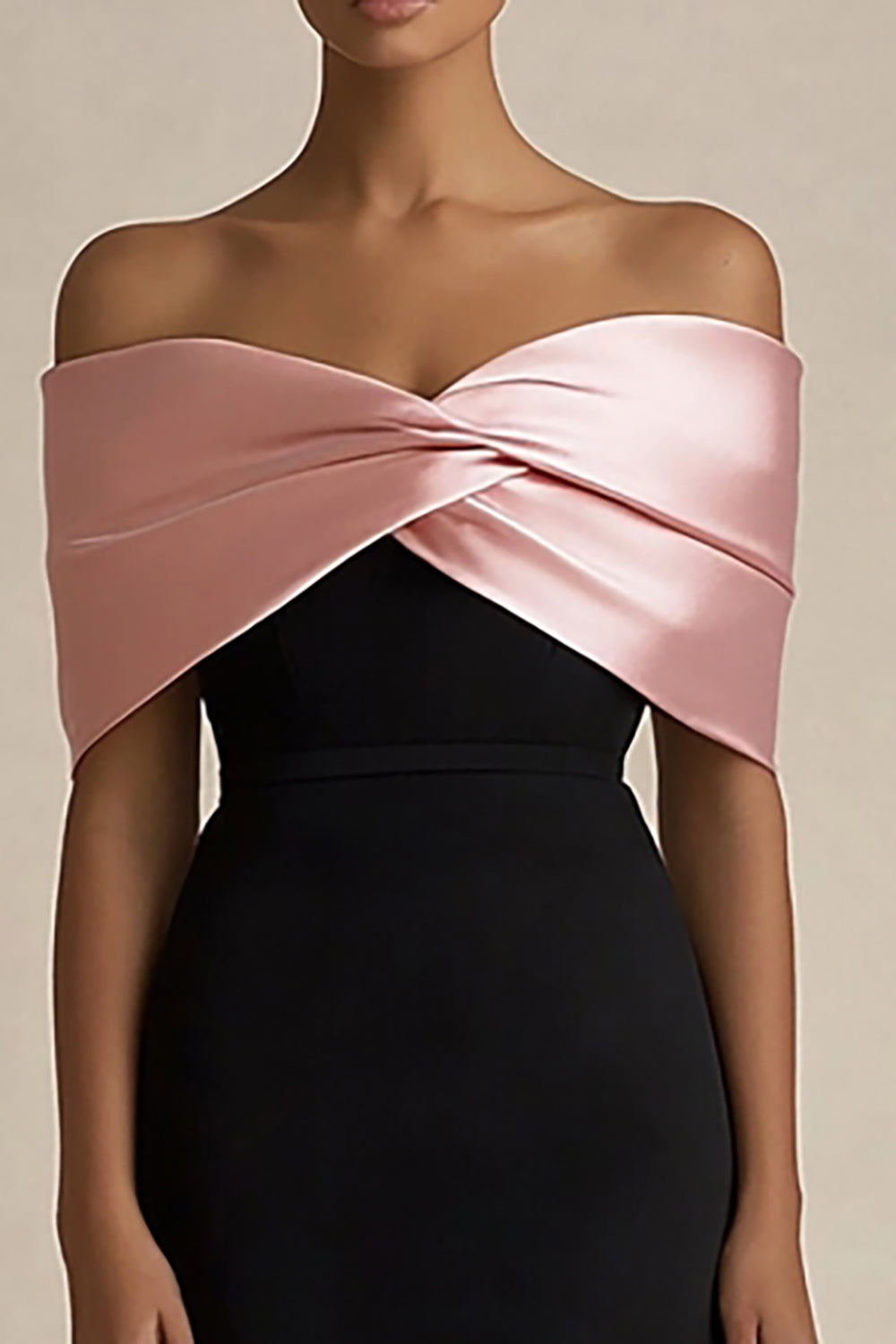 Zapaka Women Black and Pink Long Evening Dress Satin Sheath Off the Shoulder Formal Dress, Black&Pink / US18W Zapaka Women Black and Pink Long Evening Dress Satin Sheath Off the Shoulder Formal Dress, Black&Pink / US18W
