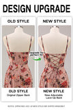 Dusty Rose Ruched Floral Corset Long Bridesmaid Dress with Slit