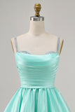 Fuchsia Satin A Line Short Homecoming Dress with Beading