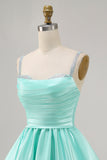 Fuchsia Satin A Line Short Homecoming Dress with Beading