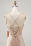 Champagne Bodycon Satin Short Homecoming Dress with Bow