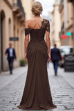 Black Long Mermaid Asymmetrical Mother of the Bride Dress with Appliques