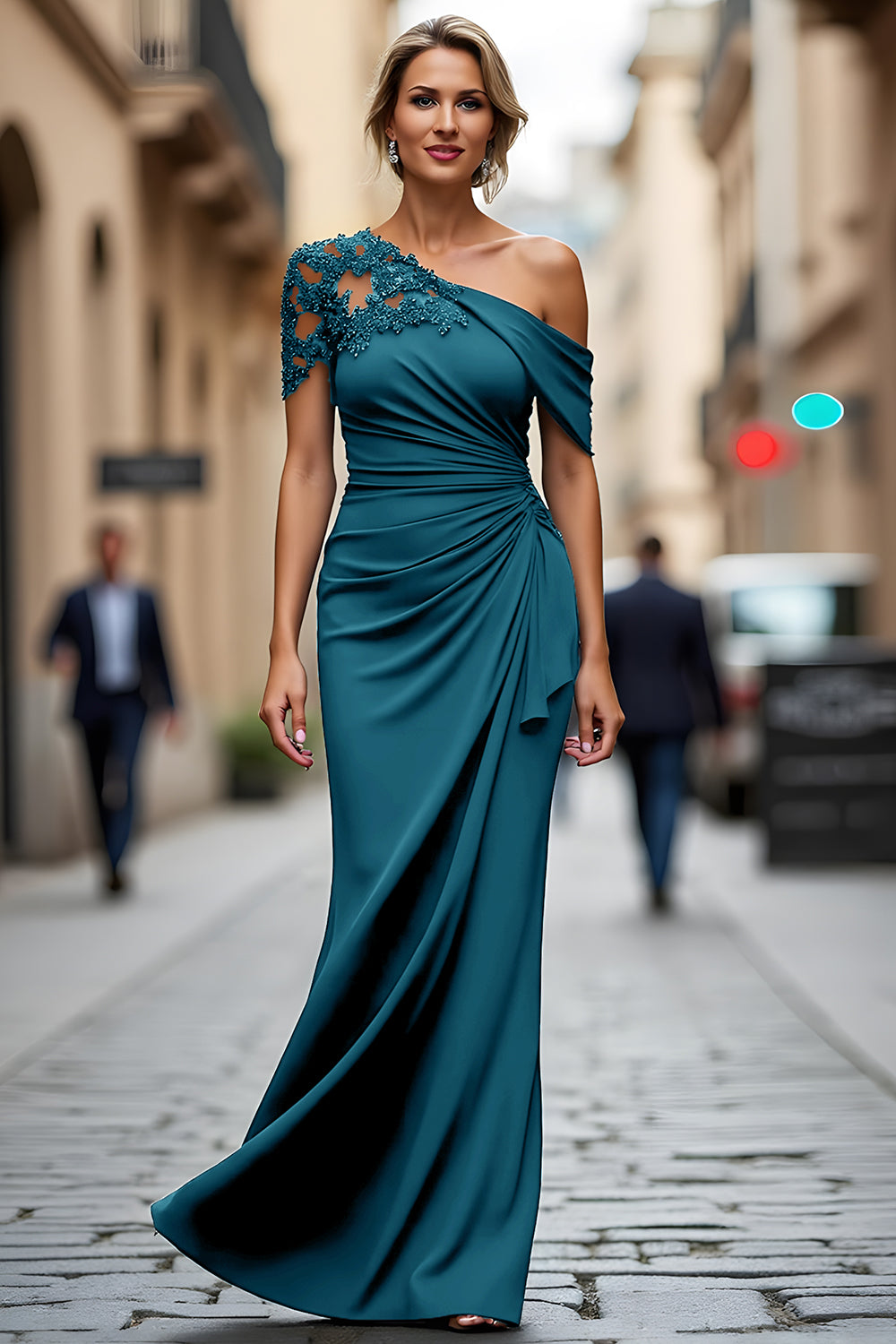 Black Long Mermaid Asymmetrical Mother of the Bride Dress with Appliques Black Long Mermaid Asymmetrical Mother of the Bride Dress with Appliques