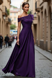 A Line Asymmetrical Black Mother of the Bride Dress with Appliques