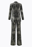Black and Gold 2 Piece Peak Lapel Double Breasted Women's Prom Suit