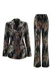 Sparkly Black Peak Lapel 2 Piece Women's Prom Suit