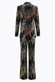 Sparkly Black Peak Lapel 2 Piece Women's Prom Suit