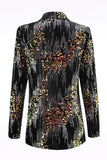 Sparkly Black Peak Lapel 2 Piece Women's Prom Suit