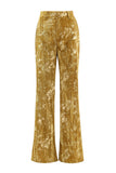 Sparkly Yellow Peak Lapel 2 Piece Women Prom Suits with Sleeves