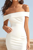 Off the Shoulder Ivory Mermaid Engagement Dress