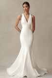 Ivory Mermaid Long Chiffon Engagement Dress