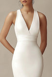 Ivory Mermaid Long Chiffon Engagement Dress