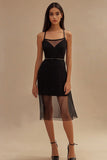 Black Bodycon Short Simple Tulle Little Black Dress