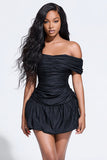 Off the Shoulder Bodycon Ruched Little Black Dress