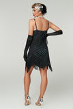 Sparkly Apricot Bodycon Scoop Neck Short 1920s Dress with Fringes