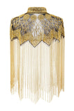 Sparkly Black Golden Fringed Beaded 1920s Cape