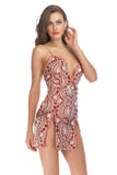 Sparkly Black Tight Sequin Spaghetti Straps Homecoming Dress with Slit
