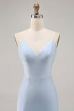Blue Beaded Spaghetti Straps Bodycon Short Homecoming Dress
