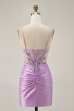 Sparkly Grey Green Bodycon Strapless Short Homecoming Dress with Lace Up Back