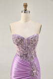 Sparkly Grey Green Bodycon Strapless Short Homecoming Dress with Lace Up Back