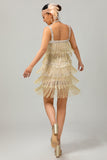 Black Sequin Gatsby Bodycon Short 1920s Dress with Fringes