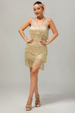 Black Sequin Gatsby Bodycon Short 1920s Dress with Fringes
