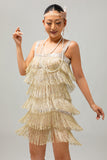 Black Sequin Gatsby Bodycon Short 1920s Dress with Fringes