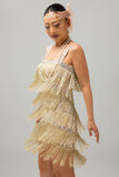 Black Sequin Gatsby Bodycon Short 1920s Dress with Fringes