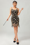 Black Golden Sequin Vintage Bodycon 1920s Dress