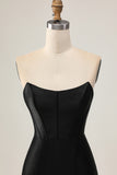 Black Corset Bodycon Cut Out Beaded Homecoming Dress