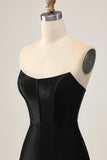 Black Corset Bodycon Cut Out Beaded Homecoming Dress